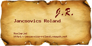Jancsovics Roland névjegykártya